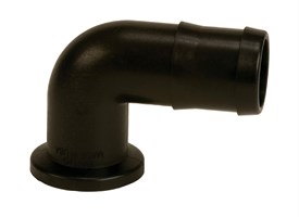 Banjo Manifold Flange x Hose Barb Elbow