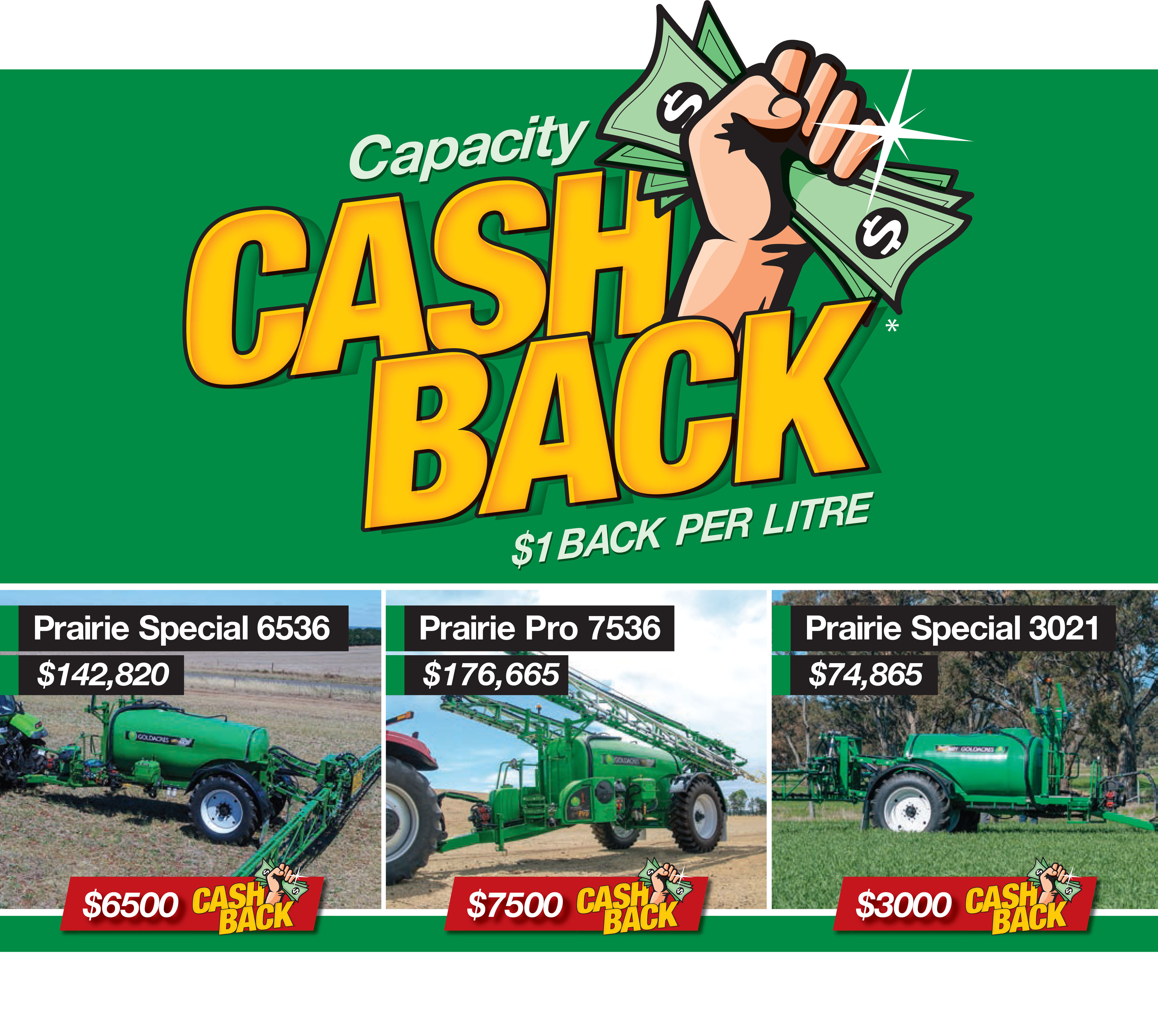 GOLDACRES CASH BACK OFFER